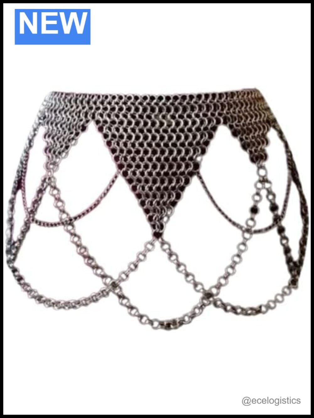 Medieval Chainmail Halter Skirt Costume, Belly Dance Performance Wear